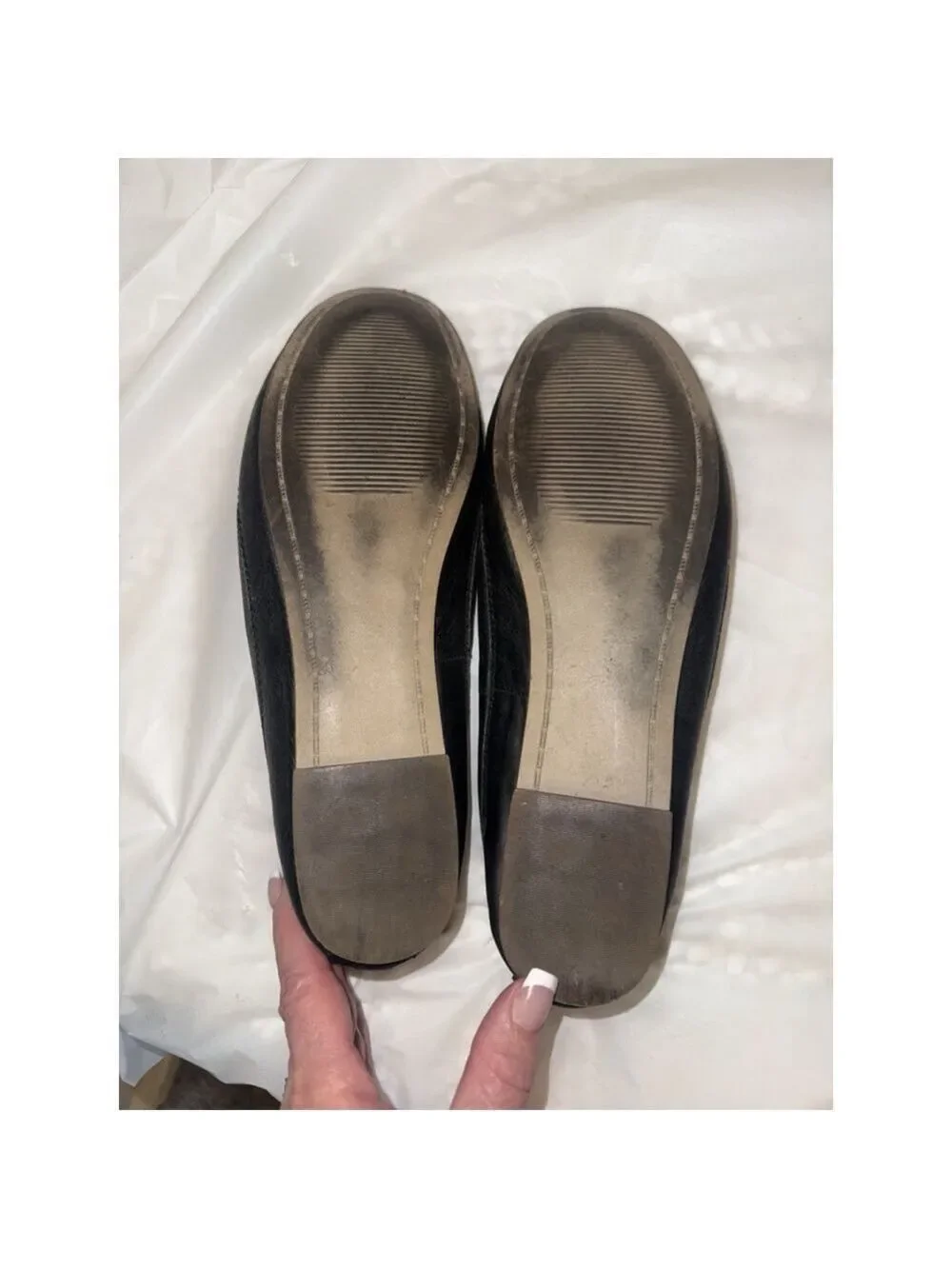 70 Post Paris flat black Leather slip On Mexico size 8